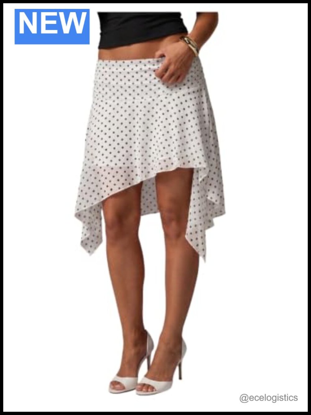 Women's Polka Dot Chiffon Asymmetrical High-Low Mini Skirt Y2K Flowy Low Rise